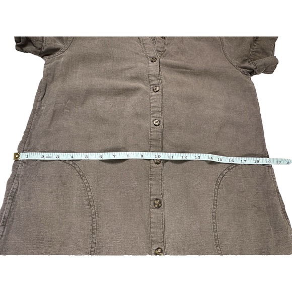 Lucky Brand Dress Linen Blend GREEN Button Down With Pockets Knee Length SMALL - Picture 10 of 10